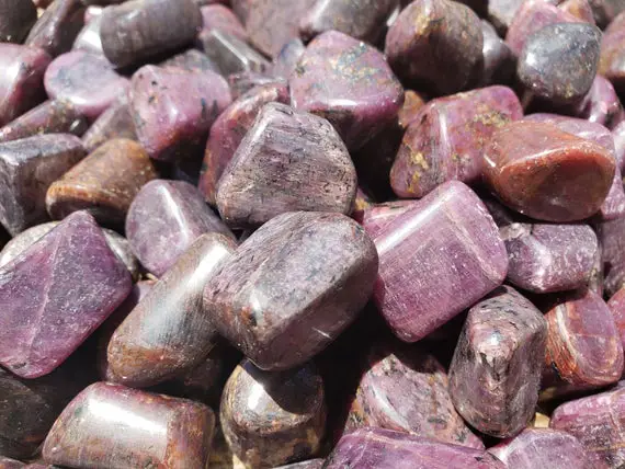 Six (6) Ruby Tumbled Stones Medium/large Natural Tumble Stones