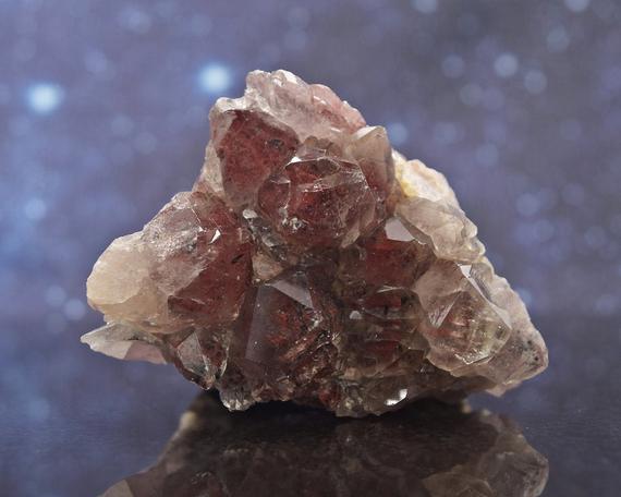 Botanic Hematoid Smoky Quartz Cluster From Congo | Red And Silvery Hematite Inclusions | 3.46" | 296.7 Grams