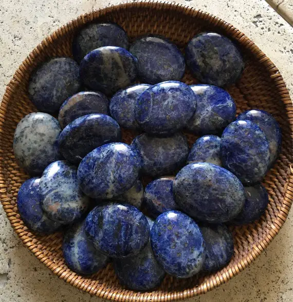 Sodalite Palm Smooth Touch Stone, Spiritual Stone, Healing Stone, Healing Crystal, Chakra