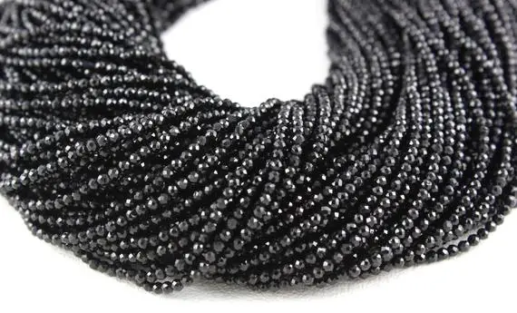 Beautiful 1 Strand Natural Black Spinel Rondelle Faceted Beads Size 2mm Approx 12.5 Inch Long,spinel,faceted Beads,wholesale,best Price