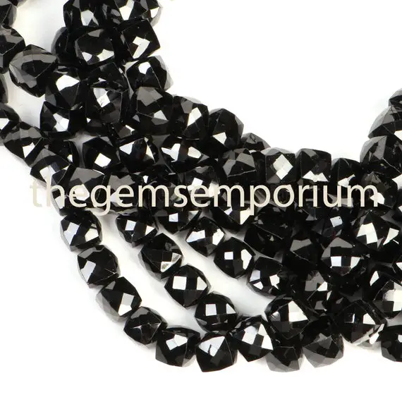 Black Spinel Faceted Briolette Box Beads, 6-7mm Black Spinel Faceted Beads, Black Spinel Box Shape Beads, Black Spinel Beads, Black Spinel