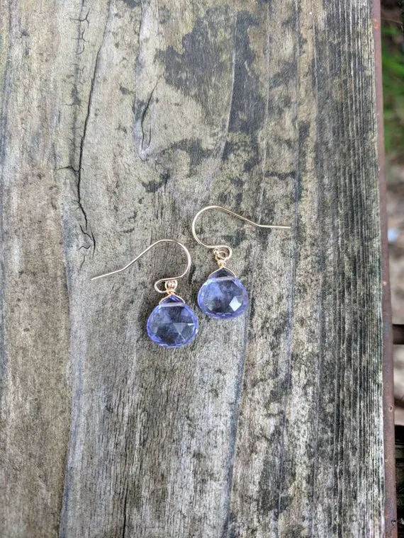 Dainty Tanzanite Earrings. Your Choice Of Sterling Silver, Rose Gold Filled Or 14k Gold Filled. Periwinkle Earrings