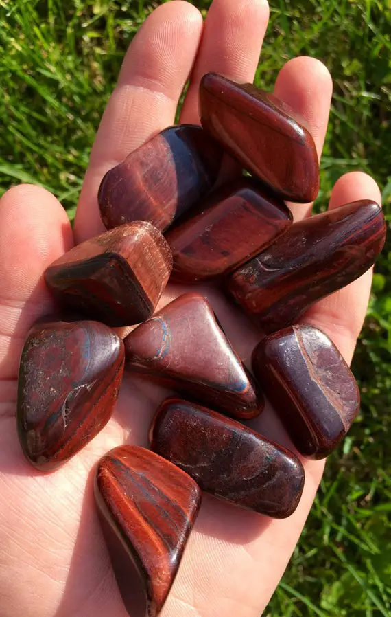Red Tigers Eye Tumbled Stone - Multiple Sizes Available - Tumbled Red Tigers Eye Crystal  - Falcons Eye Crystal - Polished Tiger Eye Stone