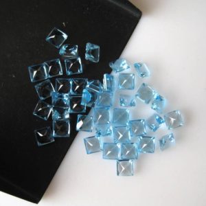 Shop Topaz Cabochons! 10 Pieces 4mm Natural Swiss Blue Topaz Faceted Princess Cut Loose Gemstones BB313 | Natural genuine stones & crystals in various shapes & sizes. Buy raw cut, tumbled, or polished gemstones for making jewelry or crystal healing energy vibration raising reiki stones. #crystals #gemstones #crystalhealing #crystalsandgemstones #energyhealing #affiliate #ad