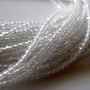 Shop Topaz Faceted Beads! 2mm Natural White Topaz Faceted Round Rondelles Beads, Excellent Uniform Cut, 13 Inch Strand, GDS500 | Natural genuine faceted Topaz beads for beading and jewelry making.  #jewelry #beads #beadedjewelry #diyjewelry #jewelrymaking #beadstore #beading #affiliate #ad