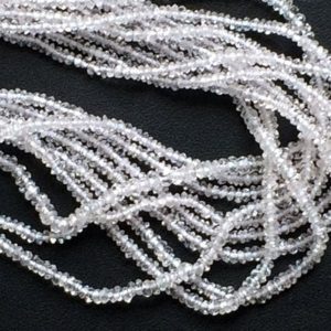 Shop Topaz Necklaces! 2-2.5mm White Topaz Faceted Rondelle Beads, White Topaz Faceted Beads, 13 Inch White Topaz Rondelle For Jewerly(1ST To 5ST Options) – RAMA30 | Natural genuine Topaz necklaces. Buy crystal jewelry, handmade handcrafted artisan jewelry for women.  Unique handmade gift ideas. #jewelry #beadednecklaces #beadedjewelry #gift #shopping #handmadejewelry #fashion #style #product #necklaces #affiliate #ad