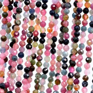 Shop Tourmaline Faceted Beads! Genuine Natural Multicolor Tourmaline Loose Beads Brazil Grade AAA Faceted Round Shape 3mm | Natural genuine faceted Tourmaline beads for beading and jewelry making.  #jewelry #beads #beadedjewelry #diyjewelry #jewelrymaking #beadstore #beading #affiliate #ad