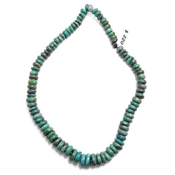 Genuine Blue Green Turquoise Graduated Smooth Rondelle Beads 8-14mm 15.5" Strd