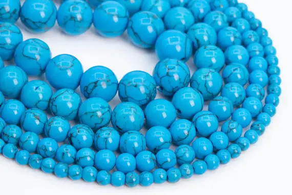 Queen Blue Turquoise Loose Beads Round Shape 6mm 8mm 10mm 12mm