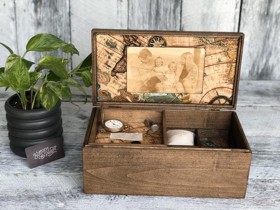 Handmade Wooden Watch Box: 8 Compartment Organizer With Valet Tray
