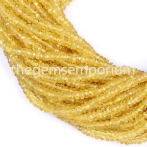 Shop Yellow Sapphire Beads! Yellow Sapphire Faceted Rondelle Beads, 2.5-3Mm Yellow Sapphire Natural Beads, Yellow Sapphire Rondelle Beads, Yellow Sapphire faceted Beads | Natural genuine faceted Yellow Sapphire beads for beading and jewelry making.  #jewelry #beads #beadedjewelry #diyjewelry #jewelrymaking #beadstore #beading #affiliate #ad