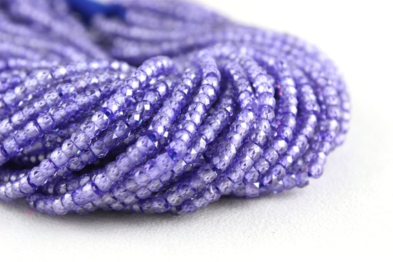 Aaa Quality 16" Long Purple Zircon Faceted Rondelle Beads,purple Zircon Beads,3 Mm Beads,making Jewelry,gemstone,zircon Jewelry,new Arrival