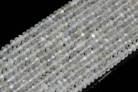 10 Pc Pack White Moonstone Beads,5mm Faceted Beads,jewelry Making Beads,semi Precious Beads,white Gemstone Beads,moonstone Rondelle Beads,