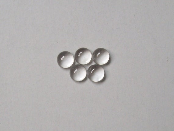 10 Pieces 5mm Clear Quartz Cabochon Round Gemstone, Natural Crystal Round Cabochon Aaa Quality Gemstone, Crystal Cabochon Round Gemstone