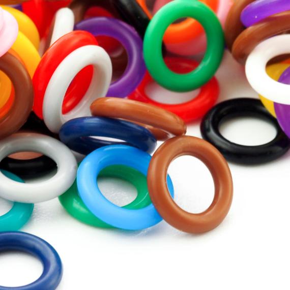 100 - 10mm Od Jump Rings Stretch Silicone - Black, White, Brown, Pink, Purple, Blue, Green, Yellow, Orange, Red Or Mix