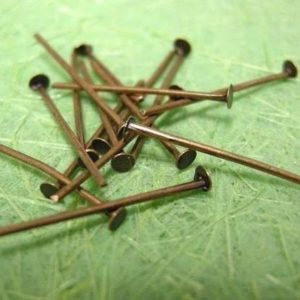 Shop Head Pins & Eye Pins! 100 pcs  antique copper finish head pins gauge 20-pls pick a length | Shop jewelry making and beading supplies, tools & findings for DIY jewelry making and crafts. #jewelrymaking #diyjewelry #jewelrycrafts #jewelrysupplies #beading #affiliate #ad