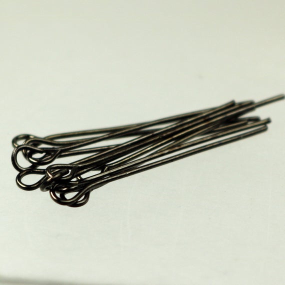 Gunmetal Finish Plated Eye Pins: 22 Gauge, 1 Inch 1000 Pcs - Wholesale Bulk Lot