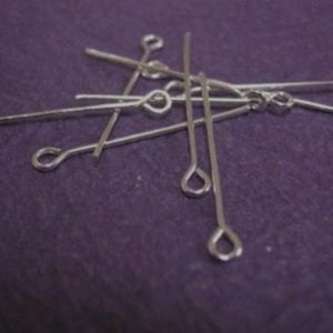 Shop Head Pins & Eye Pins! 100pc  nickel look eye pins-pls pick a length | Shop jewelry making and beading supplies, tools & findings for DIY jewelry making and crafts. #jewelrymaking #diyjewelry #jewelrycrafts #jewelrysupplies #beading #affiliate #ad