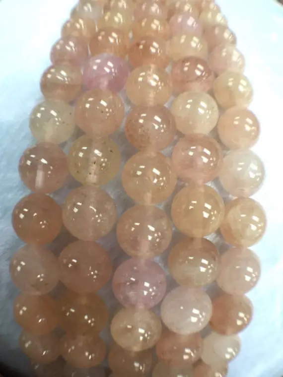 10mm Morganite Round Beads, Aaaa Quality Beads , Perfect Making-wholesale Price- 40 Cm Length