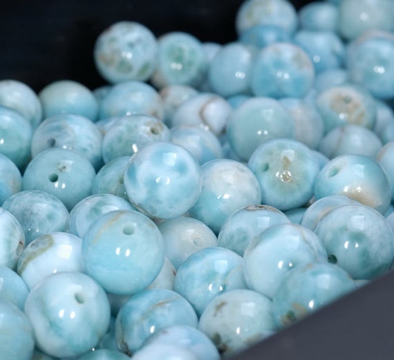 12mm Dominican Larimar Gemstone Grade A+ Sky Blue Round Select Your Beads 2 Beads (80004188-911)