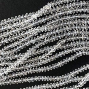 Shop Quartz Crystal Rondelle Beads! 4mm Crystal Quartz Faceted Rondelles, Crystal Quartz Beads, Crystal Quatrz Faceted Beads, 13 Inches Quartz Clear Beads For Jewelry – ANT114 | Natural genuine rondelle Quartz beads for beading and jewelry making.  #jewelry #beads #beadedjewelry #diyjewelry #jewelrymaking #beadstore #beading #affiliate #ad