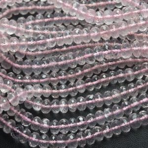Shop Rose Quartz Rondelle Beads! 13 Inches Strand,Super Finest Quality,AAA Quality,Natural Rose Quartz Faceted Rondelles Beads,Size 5-5-6mm | Natural genuine rondelle Rose Quartz beads for beading and jewelry making.  #jewelry #beads #beadedjewelry #diyjewelry #jewelrymaking #beadstore #beading #affiliate #ad