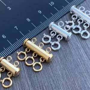 14kt Gold Filled  or Sterling Silver Layered Detangler Clasp, Multi Necklace Clasp, Gold/Silver  Tube bar Clasp-  Ships out from USA | Shop jewelry making and beading supplies, tools & findings for DIY jewelry making and crafts. #jewelrymaking #diyjewelry #jewelrycrafts #jewelrysupplies #beading #affiliate #ad