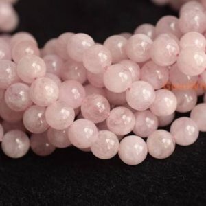 15.5“ 8mm Natural pink Morganite Round Beads, AA grade, natural pink semi-precious stone, milky pink color gemstone,YGY | Natural genuine round Morganite beads for beading and jewelry making.  #jewelry #beads #beadedjewelry #diyjewelry #jewelrymaking #beadstore #beading #affiliate #ad