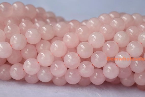 15" Aa Natural Rose Quartz 4mm/6mm/8mm/10mm Round Beads, Pink Gemstone Diy Beads, Genuine Pink Quartz Crystal Beads Yglf