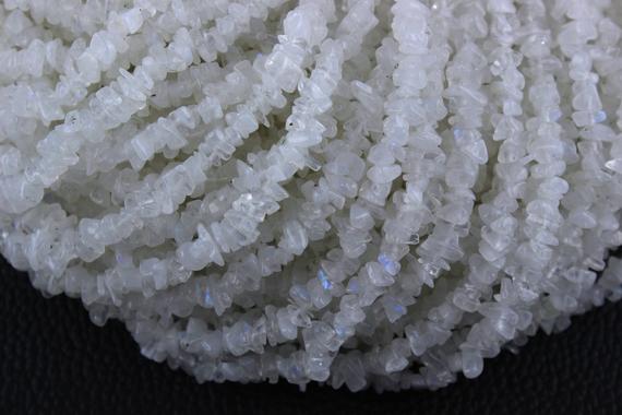 16" Natural Rainbow Moonstone Chip Beads,uncut Beads,moonstone Beads,4-5 Mm,jewelry Making,polished Smooth Beads,wholesale Price