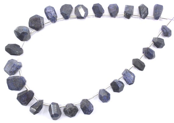 25 Pieces Natural Blue Sapphire Gemstone, High Quality Sapphire Nuggets Beads, Size 6x10-10x13 Mm Sapphire Making Jewelry Nuggets Beads
