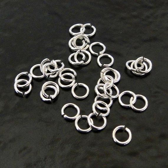 25pcs - .925 Sterling Silver 4mm Open Jump Rings 22ga, Made In Usa, Ss6