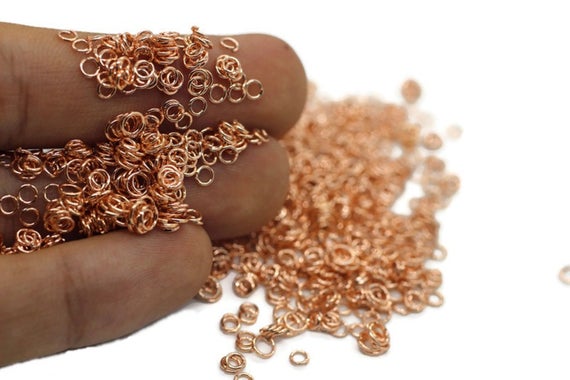 3 Mm Rose Gold Jump Rings, 3 Mm Tiny Jump Ring Connector, Jumpring, Chain Mail Jump, Rose Jumprings, Chain Maille, 3mm Jumprings, Jmpr