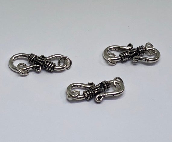 Sterling Silver S Clasps, Lot Of 3 Sterling Clasps, 21 Mm