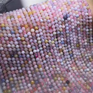 Shop Morganite Round Beads! 3mm 4mm Morganite Round Beads, Tiny Gemstone Beads ,Approx 15.5 Inch Strand | Natural genuine round Morganite beads for beading and jewelry making.  #jewelry #beads #beadedjewelry #diyjewelry #jewelrymaking #beadstore #beading #affiliate #ad
