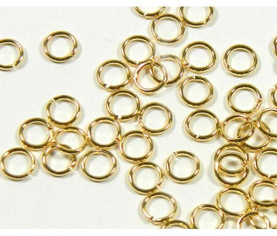 40pcs Gold Plated Open Jump Ring 3mm- 7mm