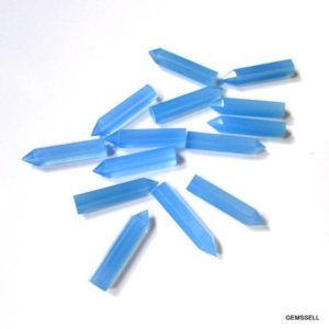 5 pieces 5x20mm Blue Chalcedony Pencil Faceted Gemstone, Blue Chalcedony Faceted Pencil Loose Gemstone, Blue Chalcedony Pencil Gemstone | Natural genuine stones & crystals in various shapes & sizes. Buy raw cut, tumbled, or polished gemstones for making jewelry or crystal healing energy vibration raising reiki stones. #crystals #gemstones #crystalhealing #crystalsandgemstones #energyhealing #affiliate #ad