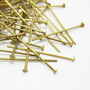 Shop Head Pins & Eye Pins! 500pcs Brass head pin 24×0.7mm Raw brass beading pins R677 | Shop jewelry making and beading supplies, tools & findings for DIY jewelry making and crafts. #jewelrymaking #diyjewelry #jewelrycrafts #jewelrysupplies #beading #affiliate #ad