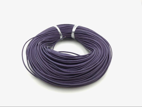 5meters Round Leather Cord 1.5mm Grayish Purple Violet Leather Cord Genuine Natural Leather Dyed Leather Round Cord