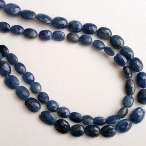 5x6mm – 6x9mm Blue Sapphire Faceted Oval Beads, Natural Sapphire Oval Tumbles, Sapphire For Jewelry (6.5IN To 13IN Options) – PDG108 | Natural genuine other-shape Gemstone beads for beading and jewelry making.  #jewelry #beads #beadedjewelry #diyjewelry #jewelrymaking #beadstore #beading #affiliate #ad