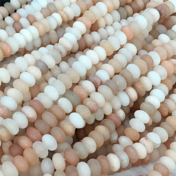 5×8mm Matte Pink Aventurine Rondelle Beads, Gemstone Beads, Wholesale Beads