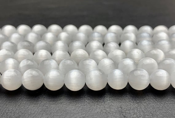 6mm 8mm Aaa Natural Color Selenite Gemstone Beads Smooth Round Shape Top Quality Selenite Gemstone Beads  #2231