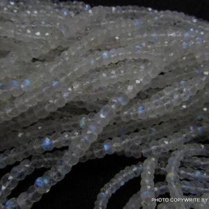 Shop Moonstone Rondelle Beads! 7"inch 14"inch Rainbow Moonstone Rondelle Bead Luxury,Elegent aaa Quality 3.00-3.50 mm Blue rainbow moonstone full fire blue moon micro cut | Natural genuine rondelle Moonstone beads for beading and jewelry making.  #jewelry #beads #beadedjewelry #diyjewelry #jewelrymaking #beadstore #beading #affiliate #ad
