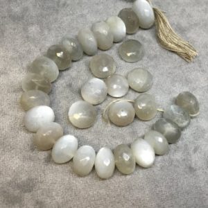 Shop Moonstone Rondelle Beads! 12mm Gray Moonstone Faceted Rondelle Beads | Natural genuine rondelle Moonstone beads for beading and jewelry making.  #jewelry #beads #beadedjewelry #diyjewelry #jewelrymaking #beadstore #beading #affiliate #ad