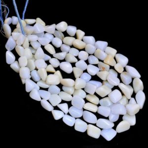 Shop Blue Chalcedony Beads! AAA Blue Chalcedony Gemstone Smooth Nuggets Beads | 15mm-17mm Beads 17" Strand-440Carats | Natural Chalcedony Semi Precious Gemstone Tumbled | Natural genuine chip Blue Chalcedony beads for beading and jewelry making.  #jewelry #beads #beadedjewelry #diyjewelry #jewelrymaking #beadstore #beading #affiliate #ad