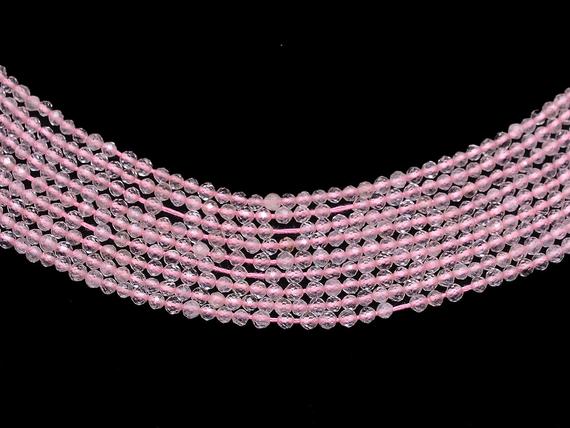 Aaa+ Morganite Gemstone 2mm-3mm Micro Faceted Rondelle Beads | Natural Pink Morganite Semi Precious Gemstone Faceted Beads | 13inch Strand