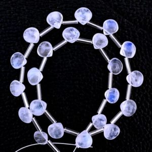 Shop Rainbow Moonstone Bead Shapes! AAA Quality 1 Strand Natural Rainbow Moonstone,Heart Shape Beads,Smooth Moonstone,Size 7-8 MM ,Blue Fire Moonstone 23 Pieces,Wholesale Rate | Natural genuine other-shape Rainbow Moonstone beads for beading and jewelry making.  #jewelry #beads #beadedjewelry #diyjewelry #jewelrymaking #beadstore #beading #affiliate #ad