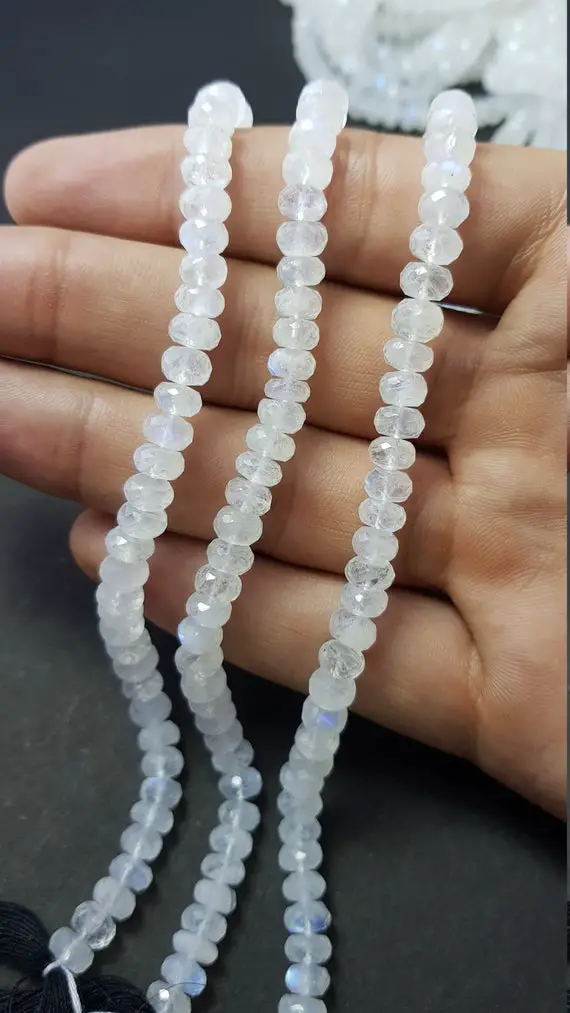 Aaa Quality Rainbow Moon Stone 5-6 Mm Size 13''strand Excellent Cutting, Moonstone Roundle,faceted Gemstone Beads, Jewelry Supplies 6mm