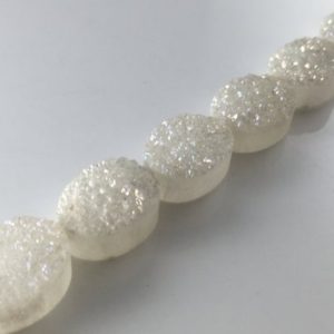 Shop Agate Beads! 12pcs Druzy quartz druzy beads agate druzy beads supplies Oval Cabochon crystal drusy beads 12mm x 16mm Oval Gemstone rough beads strand | Natural genuine beads Agate beads for beading and jewelry making.  #jewelry #beads #beadedjewelry #diyjewelry #jewelrymaking #beadstore #beading #affiliate #ad