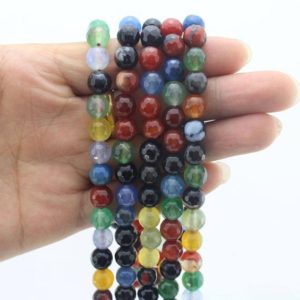 Shop Agate Faceted Beads! 4-10mm Faceted Natural Rainbow Agate, Mixed Color Agate, Healing Energy Loose Beads, Jewelry Making,Beading Supplies,Wholesale Beads–QM0053 | Natural genuine faceted Agate beads for beading and jewelry making.  #jewelry #beads #beadedjewelry #diyjewelry #jewelrymaking #beadstore #beading #affiliate #ad